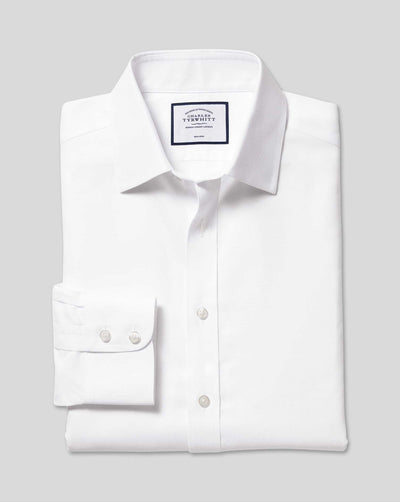 WHITE NON IRON ROYAL OXFORD SLIM FIT SHIRT