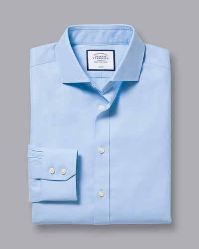 SKY BLUE NON IRON TWILL CUTAWAY SLIM FIT SHIRT