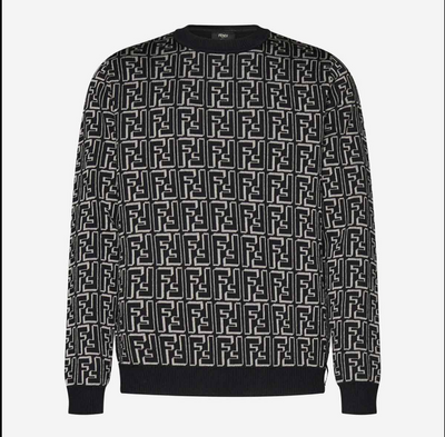 FZX009/ALJZF0UZ0 BLACK FENDI MEN SWEATER