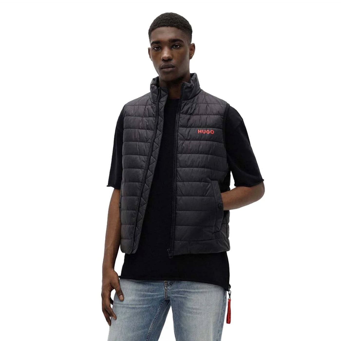 50468742 001 BOSS SLEEV LESS JACKET MEN BLACK