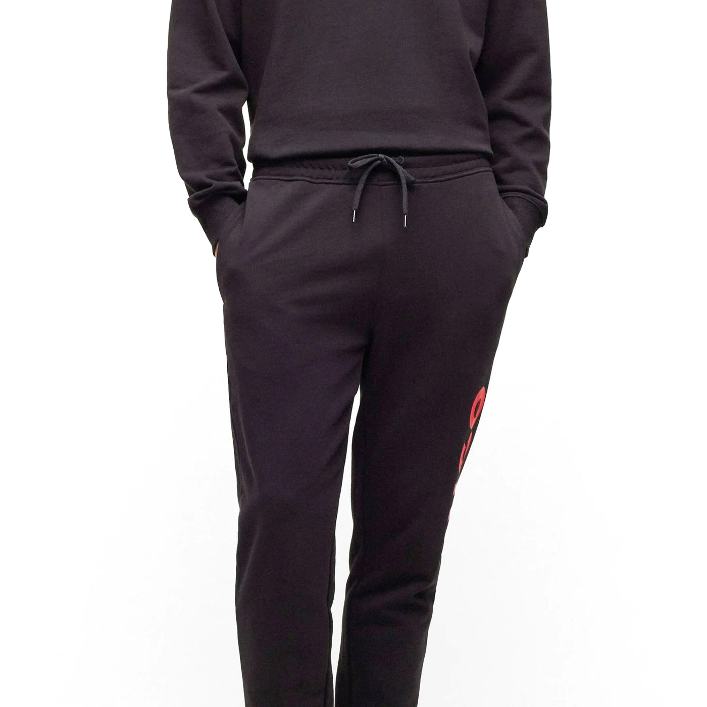 Cuffed Tracksuit Bottoms In French Terry With Contrast Logo