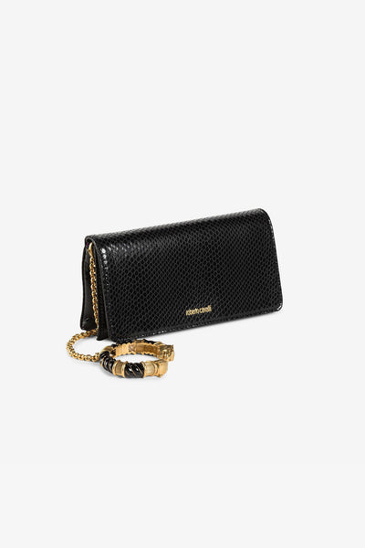 BLACK CLUTCH ROBERTO CAVALLI WOMEN BAG