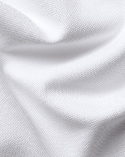 WHITE SOLID SHORT SLEEVE COTTON PIQUE POLO