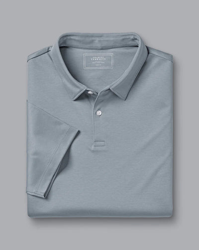 SILVER PLAIN SHORT SLEEVE JERSEY POLO