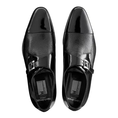 CAEN BLACK BRUSHED CALFSKIN + HIDROCHOERIS LEATHER SOLE