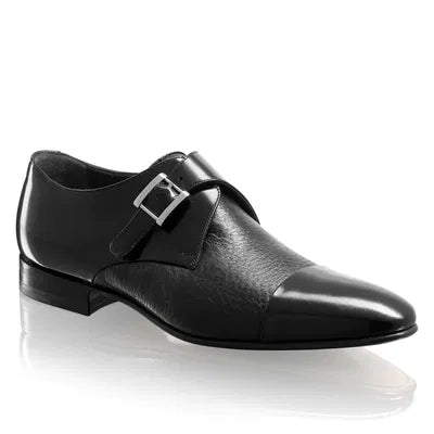 CAEN BLACK BRUSHED CALFSKIN + HIDROCHOERIS LEATHER SOLE