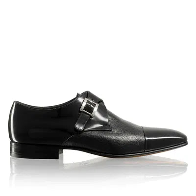 CAEN BLACK BRUSHED CALFSKIN + HIDROCHOERIS LEATHER SOLE