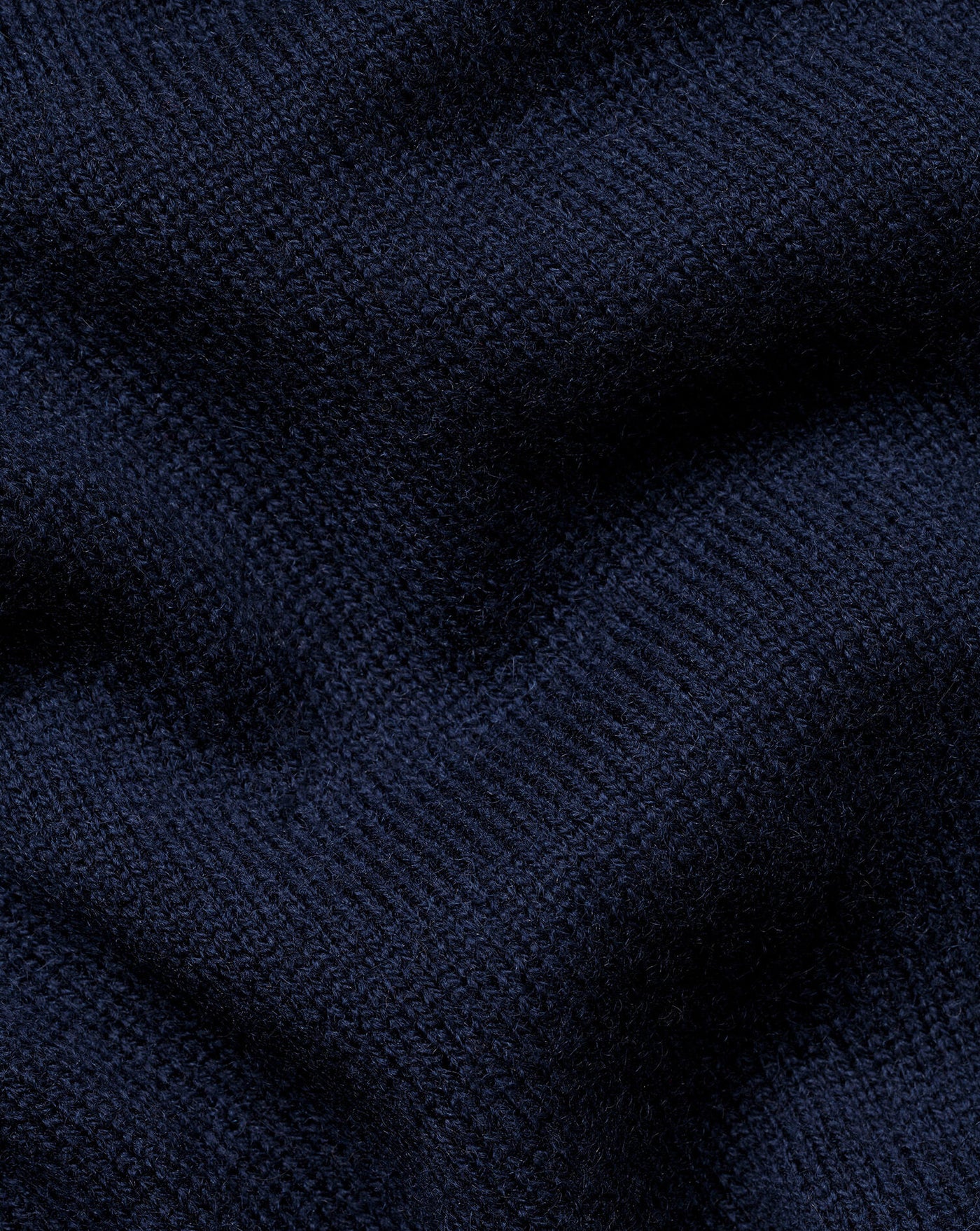 NAVY BLUE MERINO/CASHMERE CREW NECK JUMPER