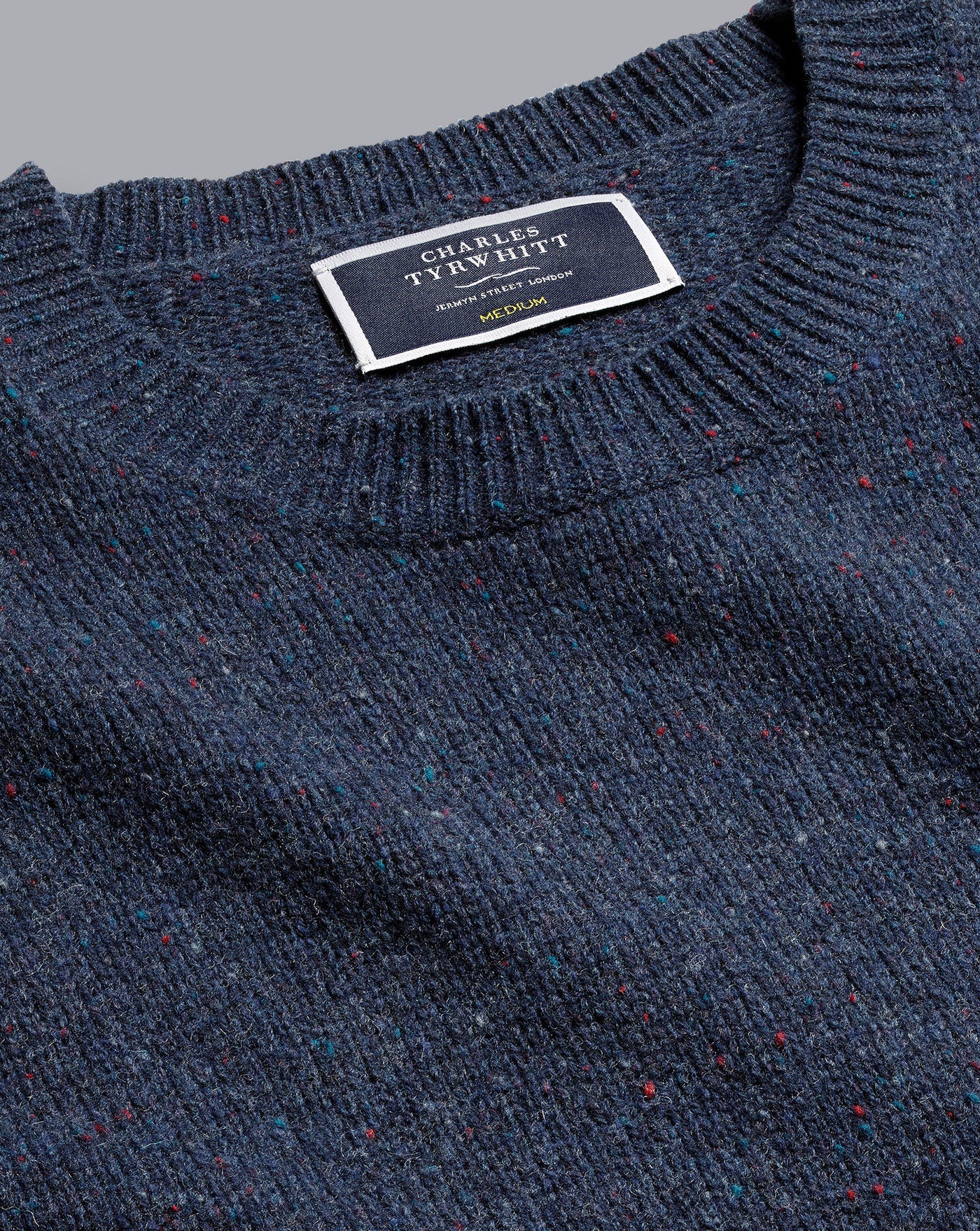 NAVY BLUE CHUNKY MERINO DONEGAL CREW NECK JUMPER