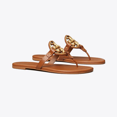 136593-200 METAL MILLER SOFT BOURBON MIELE / GOLD T.B SANDALS