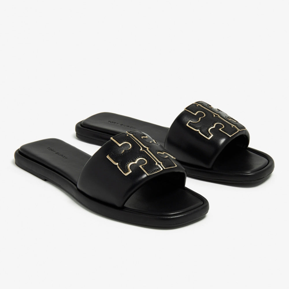 79985-013 DOUBLE T SPORT SLIDE PERFECT BLACK / GOLD T.B SANDALS