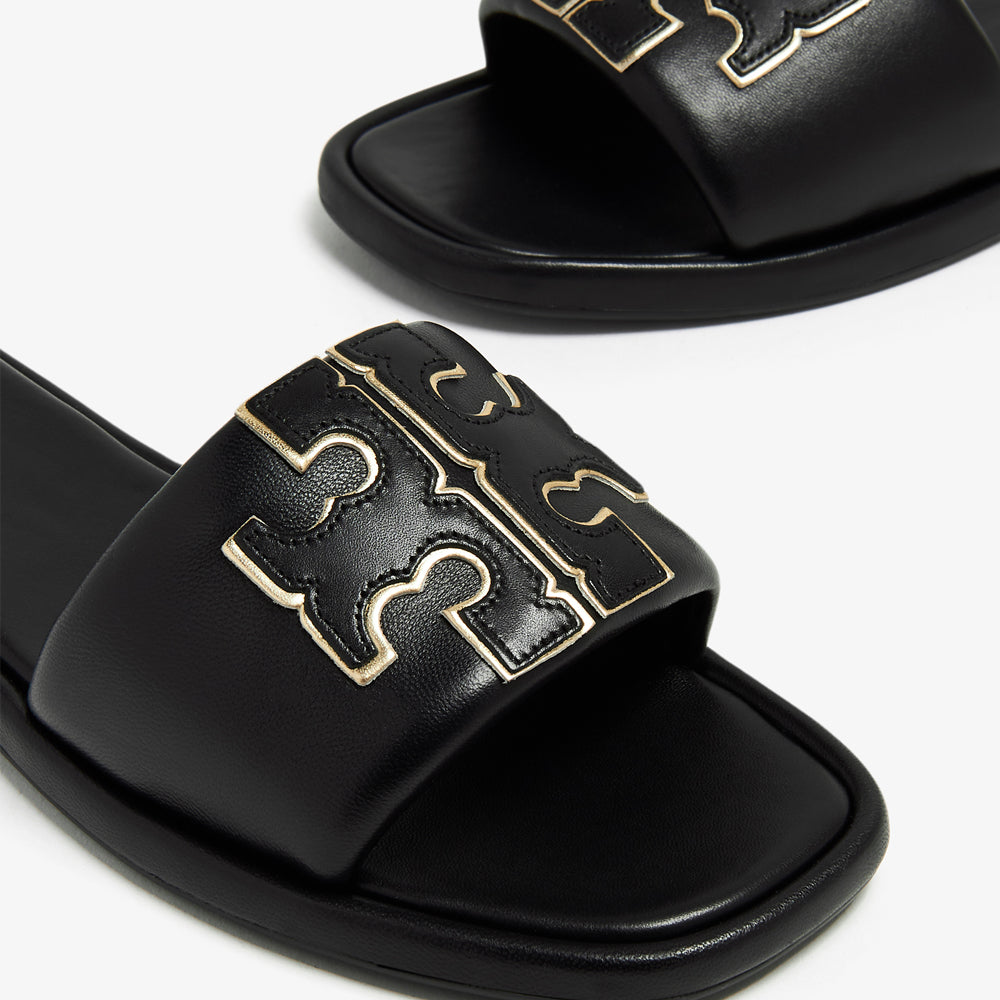 79985-013 DOUBLE T SPORT SLIDE PERFECT BLACK / GOLD T.B SANDALS