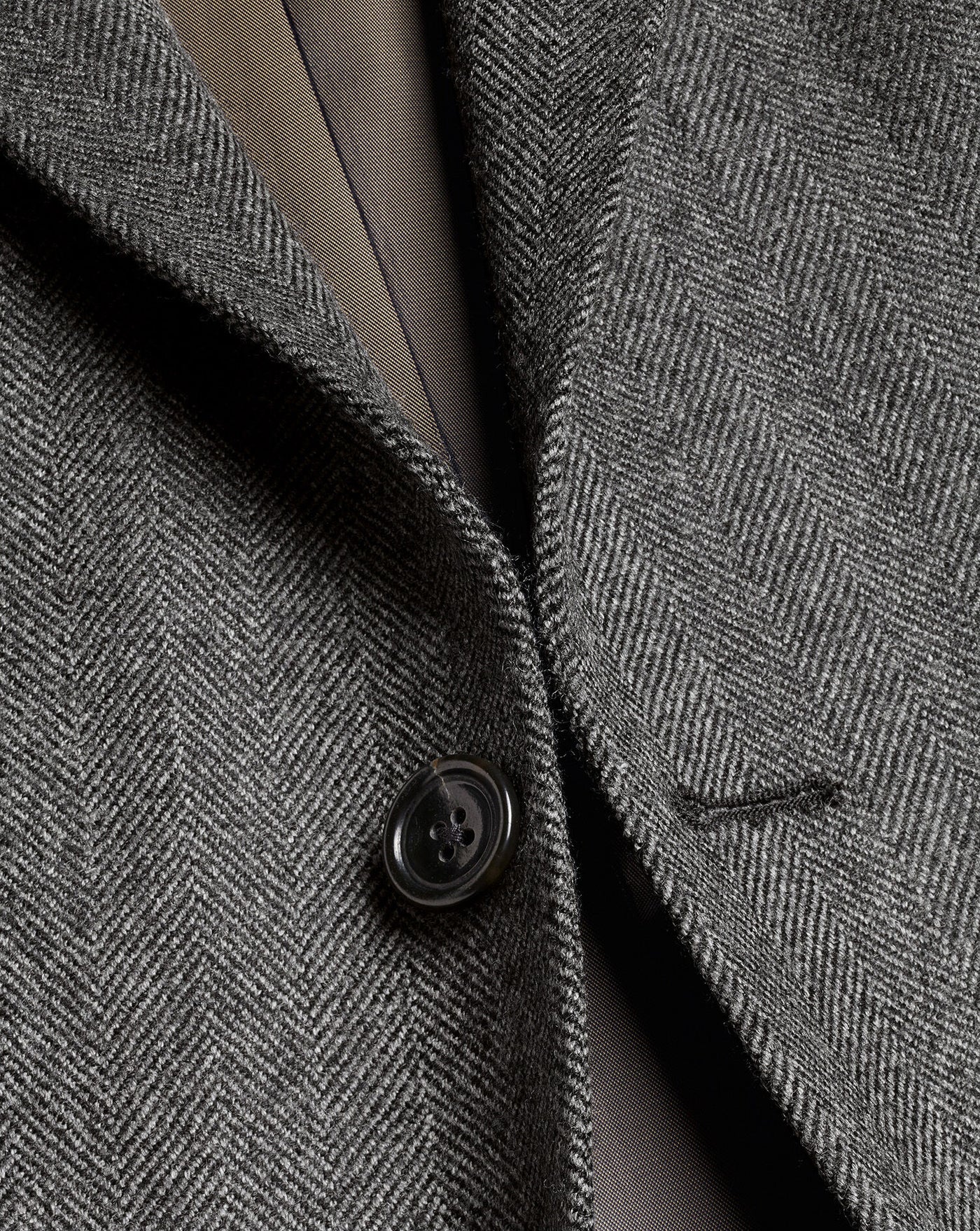 DARK GREY HERRINGBONE WOOL TEXTURE SLIM FIT BLAZER