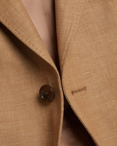 CAMEL SLIM FIT LINEN COTTON BLAZER