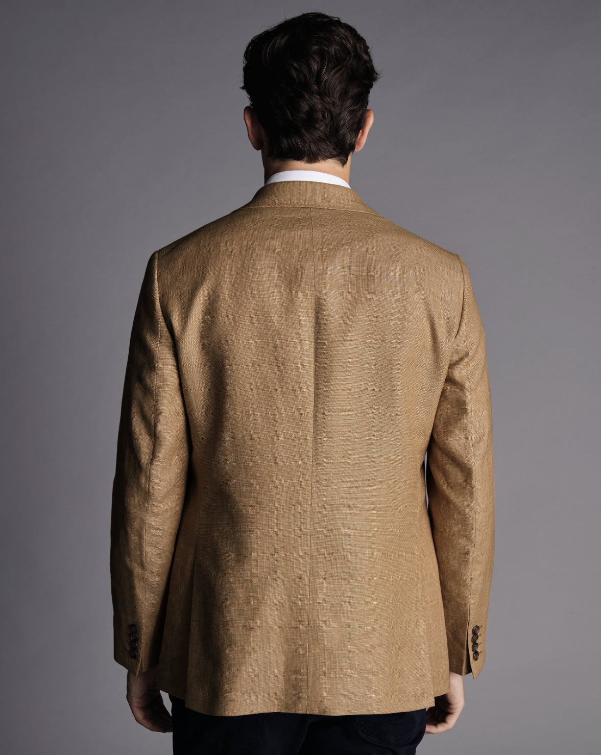 CAMEL SLIM FIT LINEN COTTON BLAZER