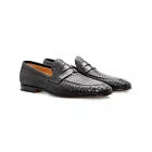 AGADIR BLACK BRAIDED GOATSKIN +GOATSKIN LEATHER SOLE