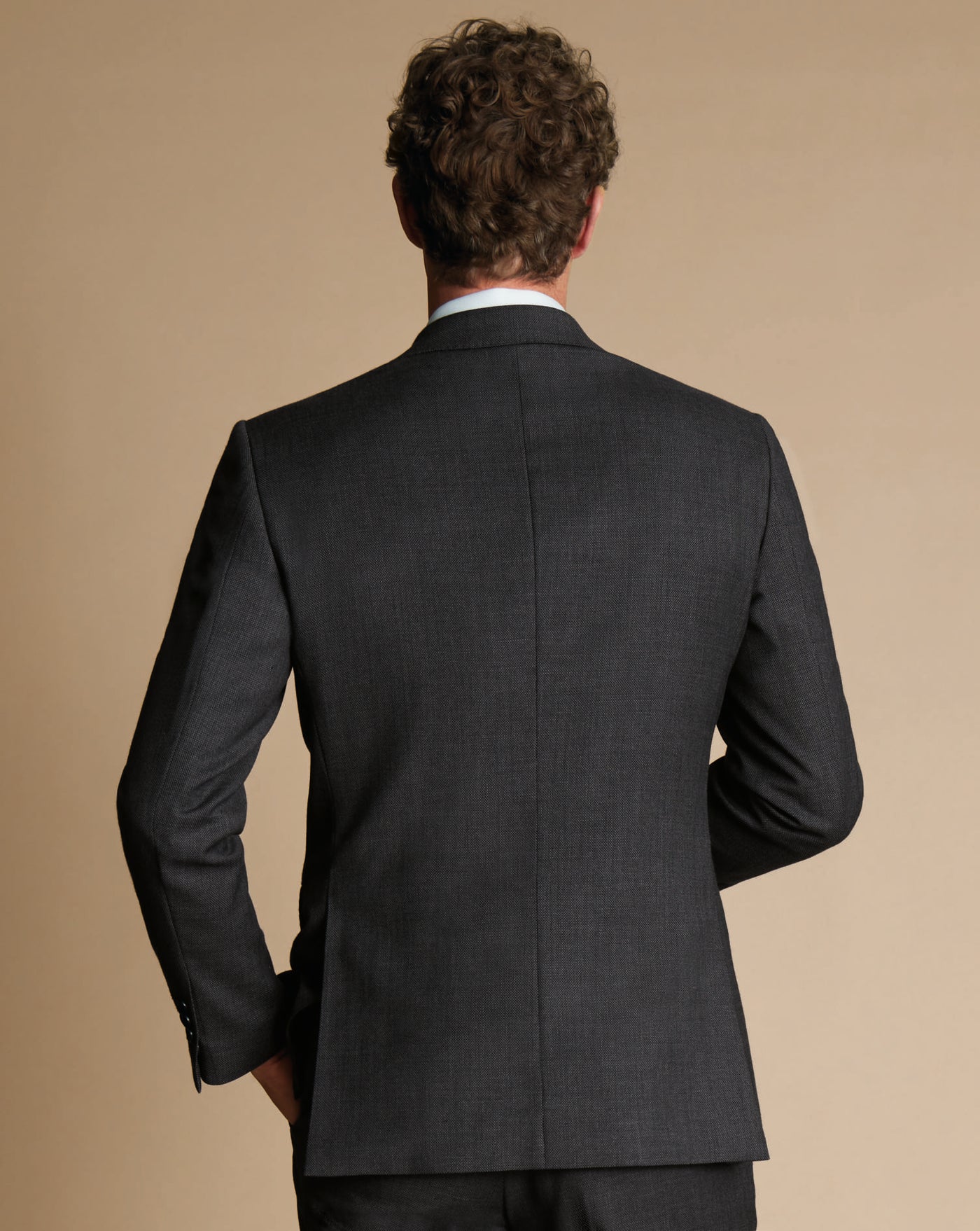 GREY SLIM FIT NATURAL STRETCH BIRDSEYE BLAZER