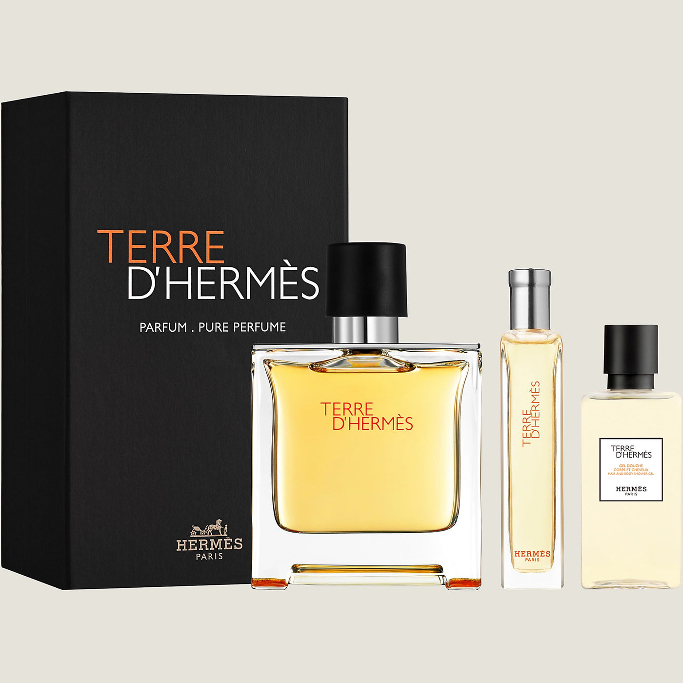 TERRE D'HERMES MEN 3S SET (PARFUM 75ML+EDP 15ML+ASL 40ML)