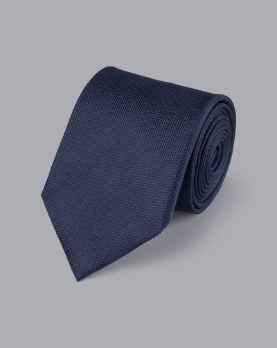 NAVY SILK STAIN RESISTANT TIE