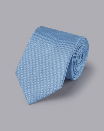 SKY BLUE SILK STAIN RESISTANT TIE