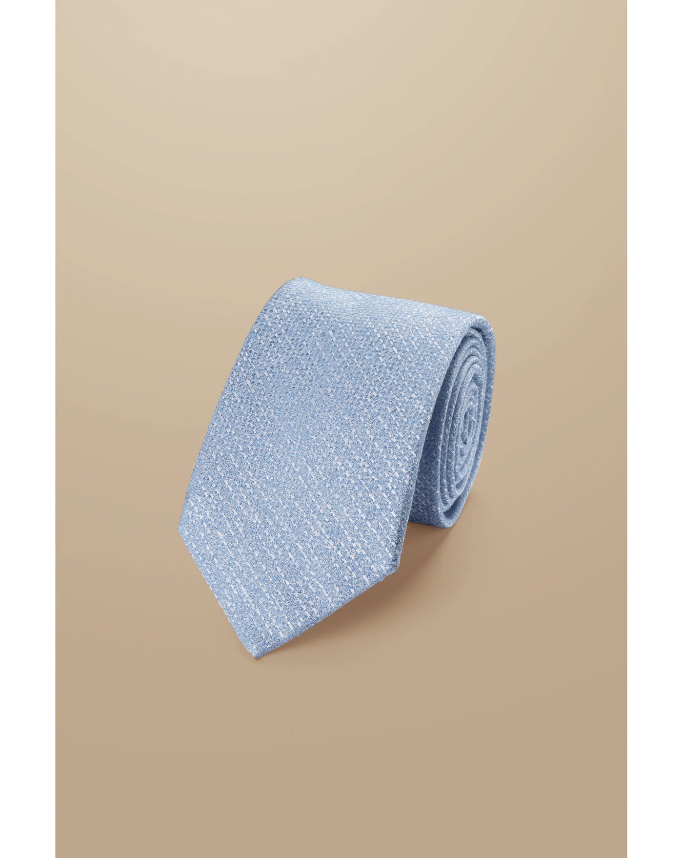 SKY BLUE SILK WOOL BLEND TIE