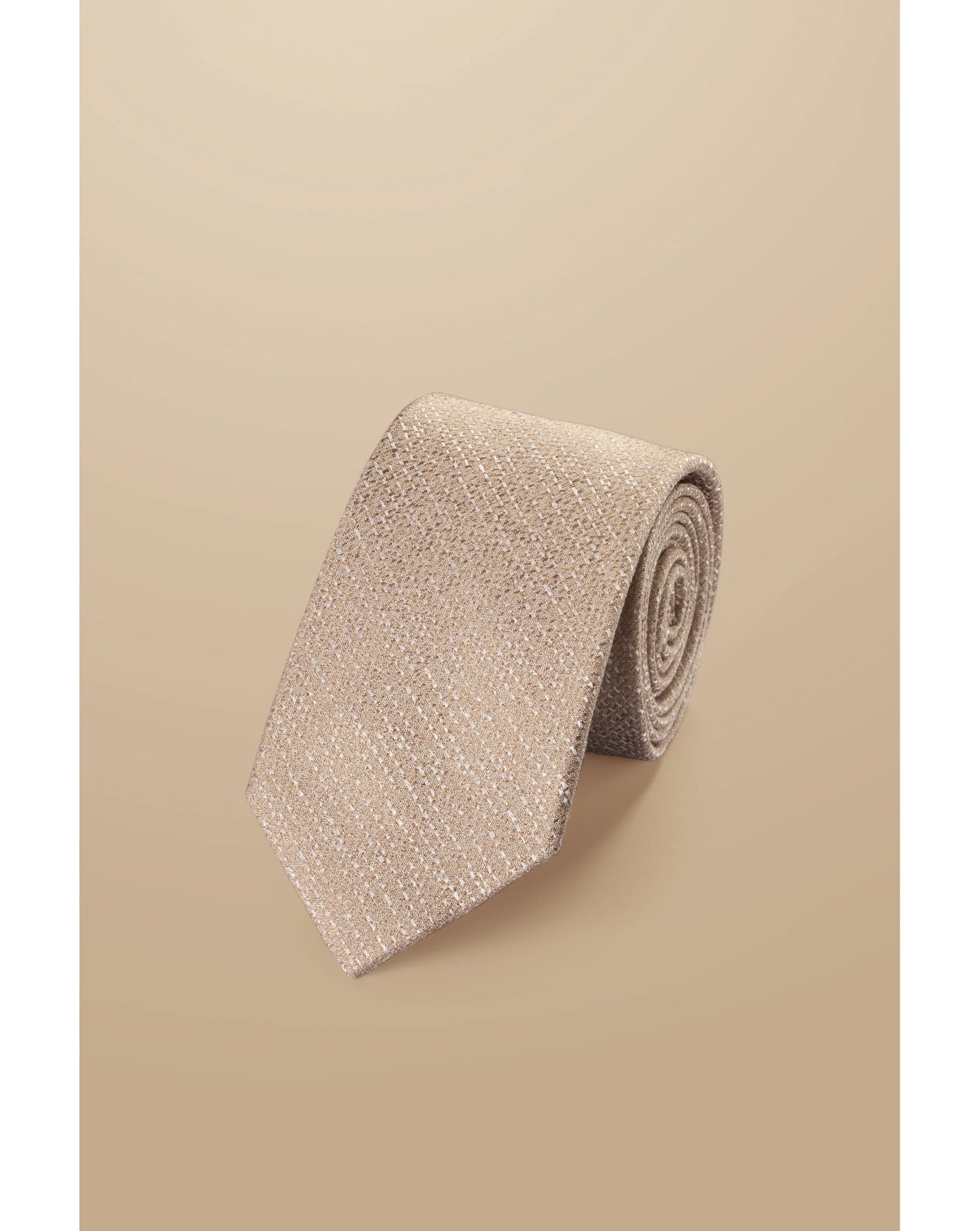 TAUPE SILK WOOL BLEND TIE