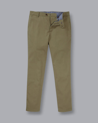 OLIVE GREEN SLIM FIT ULTIMATE NON-IRON CHINO