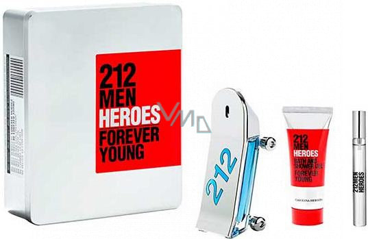 CH 212 HEROES FOREVER YOUNG MEN EDT 3S SET (90ML+10ML+100ML S/GEL)