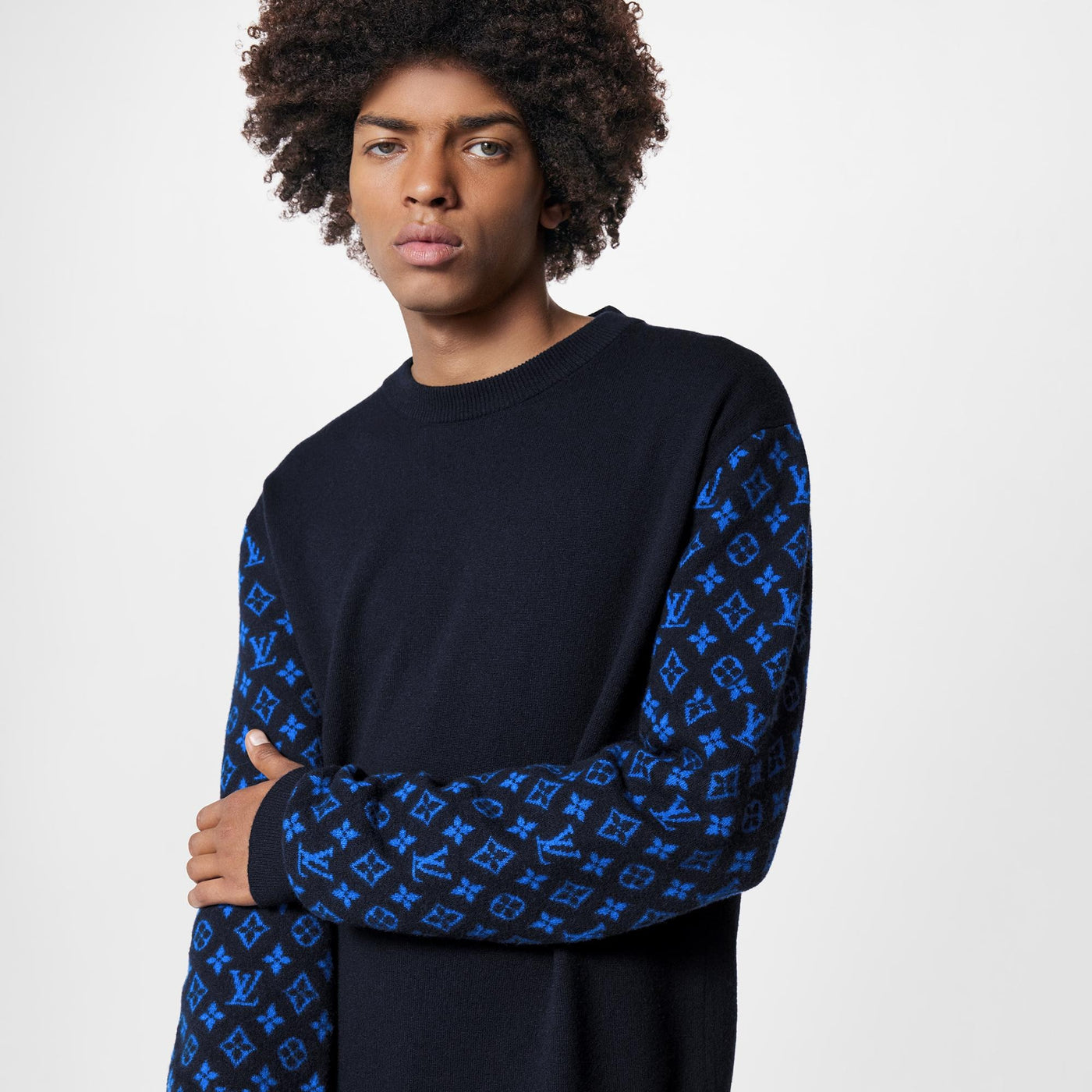 MONOGRAM MIX CASHMERE CREWNECK