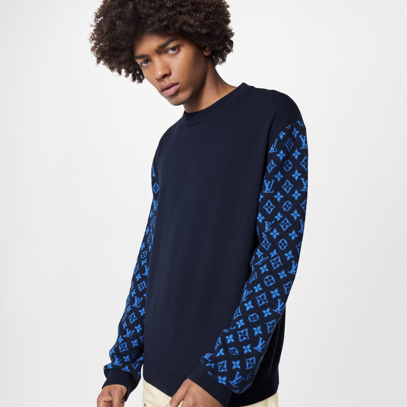 MONOGRAM MIX CASHMERE CREWNECK