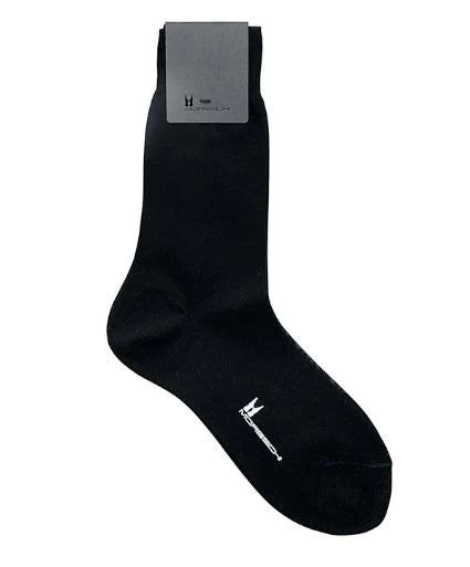 6020 CALZA CORTA MAGLIA RASATA 100% F.SCOZIA 90/2-NERO (PK) (MAN'S BLACK COTTON SOCKS)