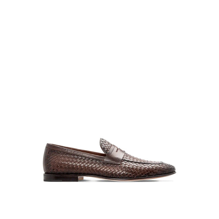AGADIR DK BROWN BRAIDED GOATSK IN+GOATSKIN LEATHER SOLE